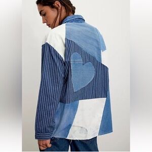 Free People Tricia Fix Heart Applique Shirt